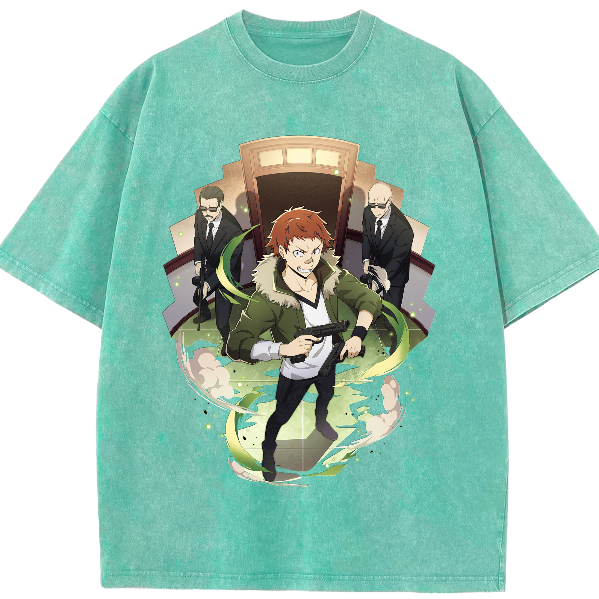 （画像用） 文豪ストレイドッグス Bungo Stray Dogs 綿100% ヴィンテージ風 半袖Tシャツ（フロントプリント）